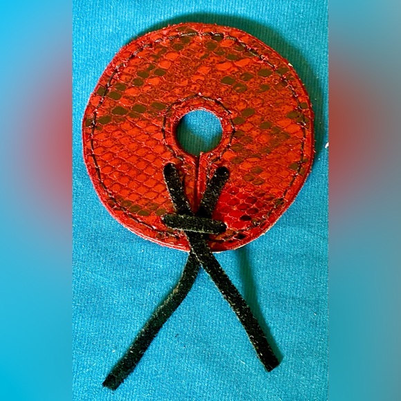 Equine Bit Guards-Handmade Horse Tack- Red and Black Snakeskin Genuine Leather! - Picture 2 of 5